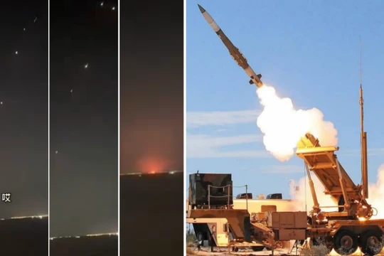 Các nỗ lực đánh chặn của hệ thống Patriot thất bại trên bầu trời Fujairah, vụ nổ do tên lửa Iran rơi xuống và bệ phóng tên lửa Patriot. Ảnh: MW.