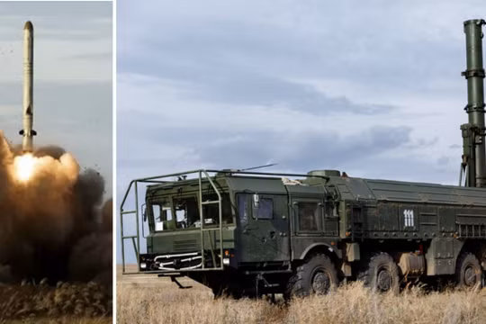 Hình ảnh tên lửa hành trình 9M729 (trái) và bệ phóng từ hệ thống Iskander-K. Ảnh: MW.