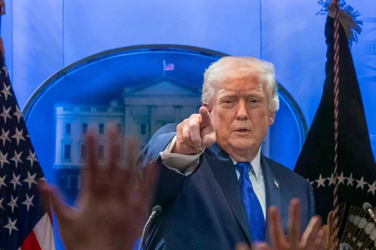 Tổng thống Mỹ Donald Trump trong một cuộc họp báo tại Nhà Trắng vào tháng 2. Ảnh: Shutterstock.