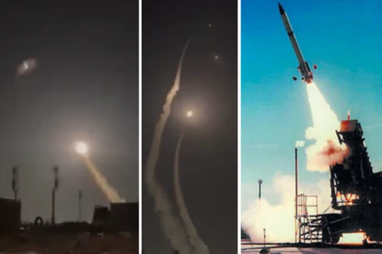 Các vụ đánh chặn tên lửa của Patriot bất thành trên không phận căn cứ không quân Al Udeid ở Qatar vào ngày 28/2. Ảnh: MW.