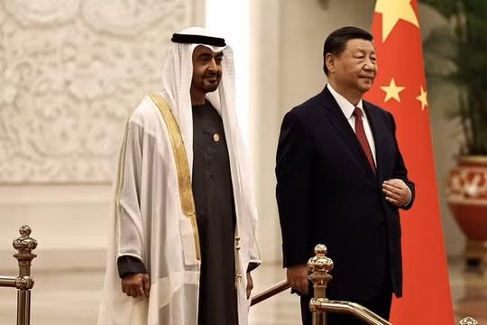 Chủ tịch Trung Quốc Tập Cận Bình và Tổng thống UAE Sheikh Mohammed bin Zayed Al Nahyan tại Bắc Kinh ngày 30/5/2024. Ảnh: Getty.