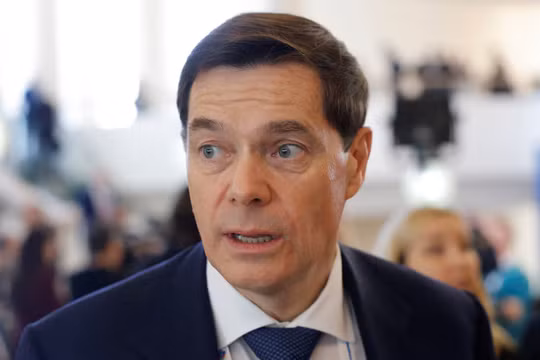 Ông Alexey Mordashov, Chủ tịch Hội đồng quản trị của Severstal, tham dự Đại hội Liên hiệp các nhà công nghiệp và doanh nhân Nga tại Moscow, Nga ngày 18/3/2025. Ảnh: Reuters.