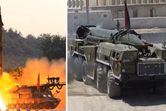 Tên lửa Scud hiện đại hóa của Triều Tiên (trái) và Liên Xô. Ảnh: MW.