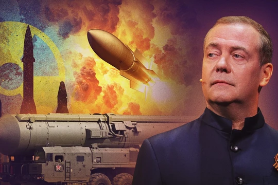 Cựu Tổng thống Nga Dmitry Medvedev cảnh báo về thế giới hậu hiệp ước New START trong một cuộc phỏng vấn. Ảnh: RT.