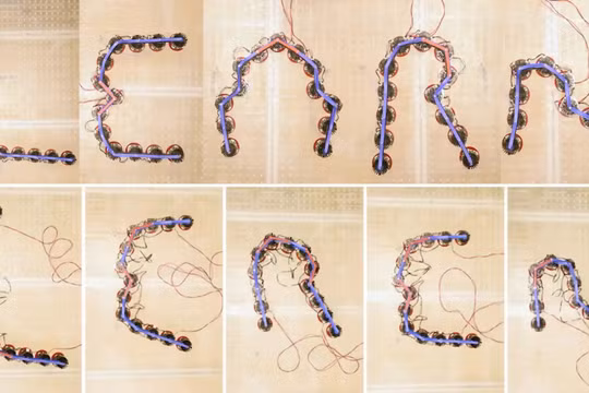 Các siêu vật liệu mới đã học được các chữ cái tạo thành chữ 'learn' (học) và 'leren' trong tiếng Hà Lan. Ảnh: IE.