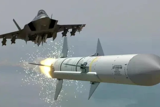 Ảnh đồ họa cho thấy máy bay F-35 phóng tên lửa AIM-120. Ảnh: MW.
