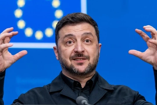 Tổng thống Ukraine Volodymyr Zelensky tại Brussels, Bỉ ngày 18/12/2025. Ảnh: Getty.