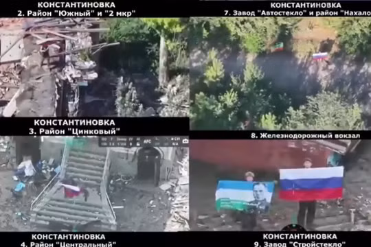 Bộ Quốc phòng Nga đăng tải nhiều đoạn video cho thấy họ đã giành quyền kiểm soát Konstantinovka. Ảnh: Sputnik.