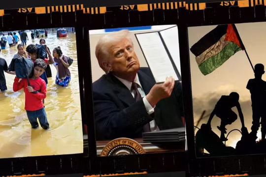 Năm 2025 được đánh dấu bởi sự kiện ông Trump trở lại Nhà Trắng, thỏa thuận ngừng bắn mong manh ở Gaza và diễn biến thời tiết cực đoan. Ảnh: Getty.