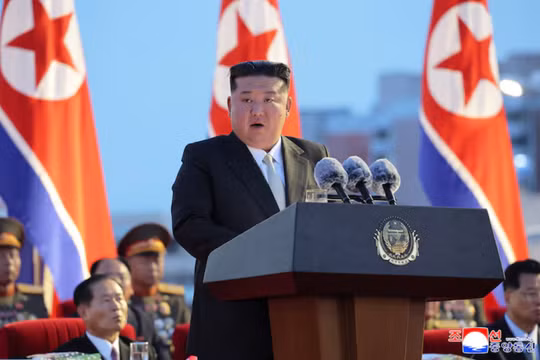 Lãnh đạo Triều Tiên Kim Jong-un phát biểu trong một sự kiện kỷ niệm tại Bình Nhưỡng, Triều Tiên, ngày 14/8/2025. Ảnh: Reuters.