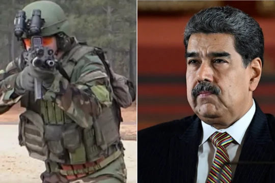 Hình ảnh một binh sĩ thuộc lục lượng Delta Force và Tổng thống Venezuela Nicolas Maduro. Ảnh: Getty.