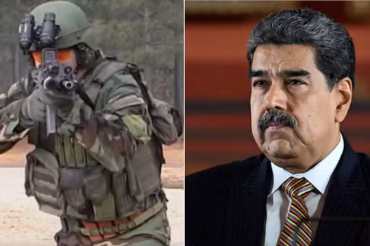 Hình ảnh một binh sĩ thuộc lục lượng Delta Force và Tổng thống Venezuela Nicolas Maduro. Ảnh: Getty.