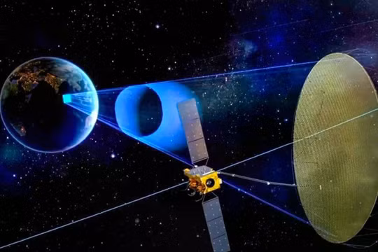Hình ảnh mô phỏng Ludi Tance 4-01, vệ tinh radar khẩu độ tổng hợp quỹ đạo địa tĩnh đầu tiên trên thế giới. Ảnh: SCMP.