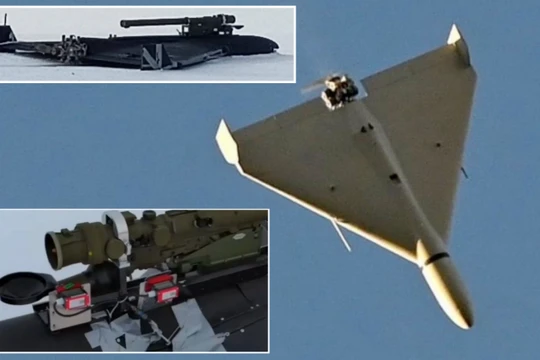 Mẫu UAV Shahed 136/ Geran 2 và một bệ phóng tên lửa phòng không đã bị tấn công. Ảnh: MW.