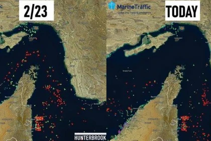Iran tuyên bố phong tỏa eo Hormuz khiến tuyến vận tải dầu quốc tế quan trọng này tê liệt. Ảnh: TWZ.