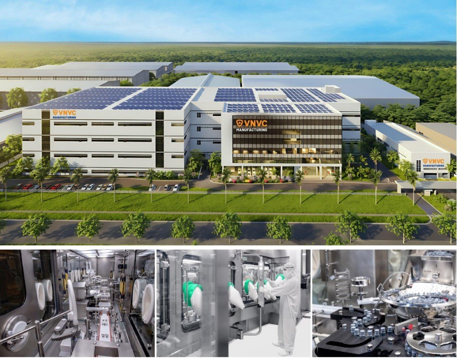 Đầu tư dây chuyền công nghệ cao từ Syntegon (Đức) đưa Nhà máy Vắc xin và Sinh phẩm VNVC vào nhóm 20 nhà máy sở hữu công nghệ sản xuất vắc xin hiện đại hàng đầu thế giới. Ảnh: VNVC và Syntegon