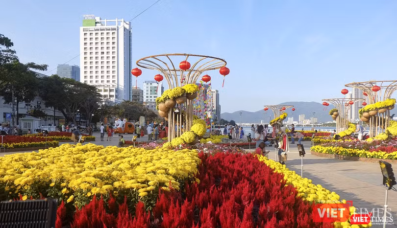 Đường hoa xuân Bạch Đằng ở Đà Nẵng