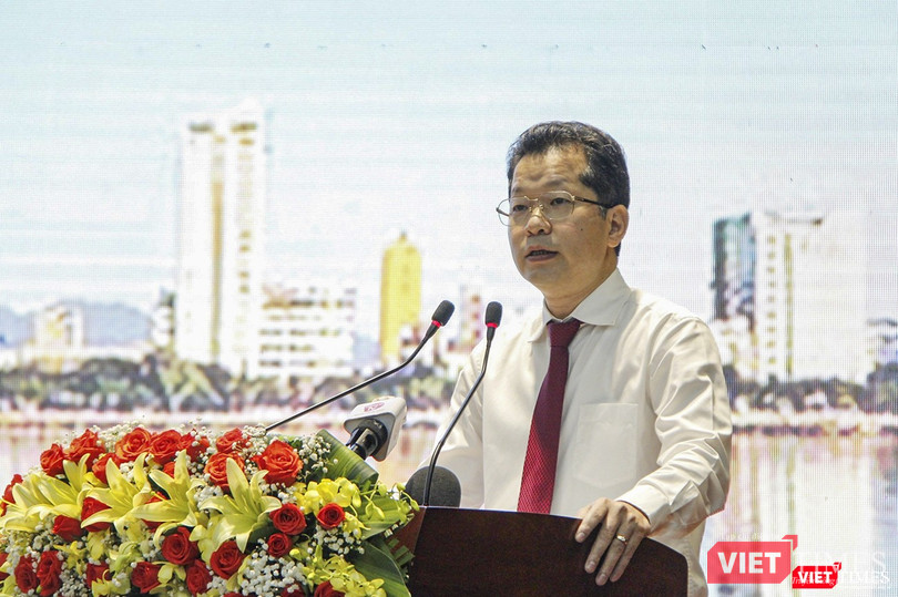 Ông Nguyễn Văn Quảng - Phó Bí thư Thành ủy Đà Nẵng - phát biểu tại hội nghị