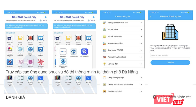 Ứng dụng có nhiều tính năng phục vụ người dân và đô thị thông minh