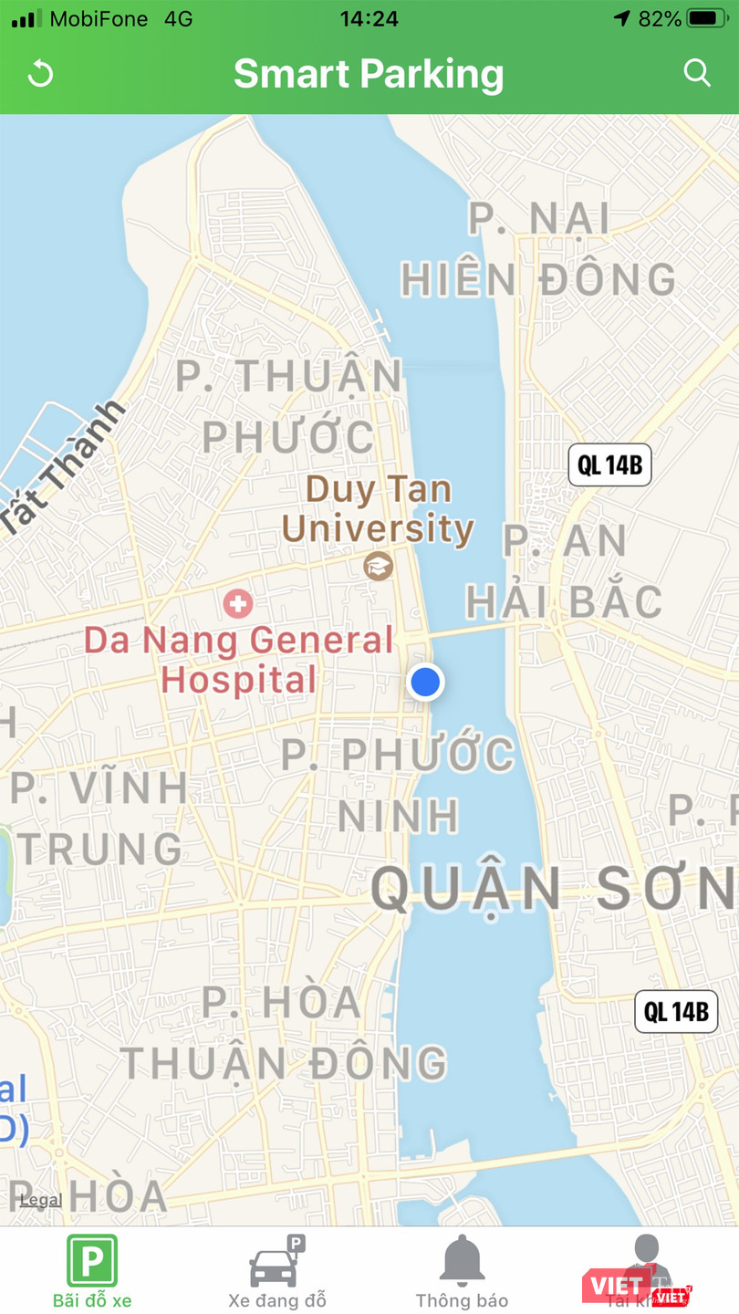 Ứng dụng Smart Parking trên di động đã dừng hoạt động