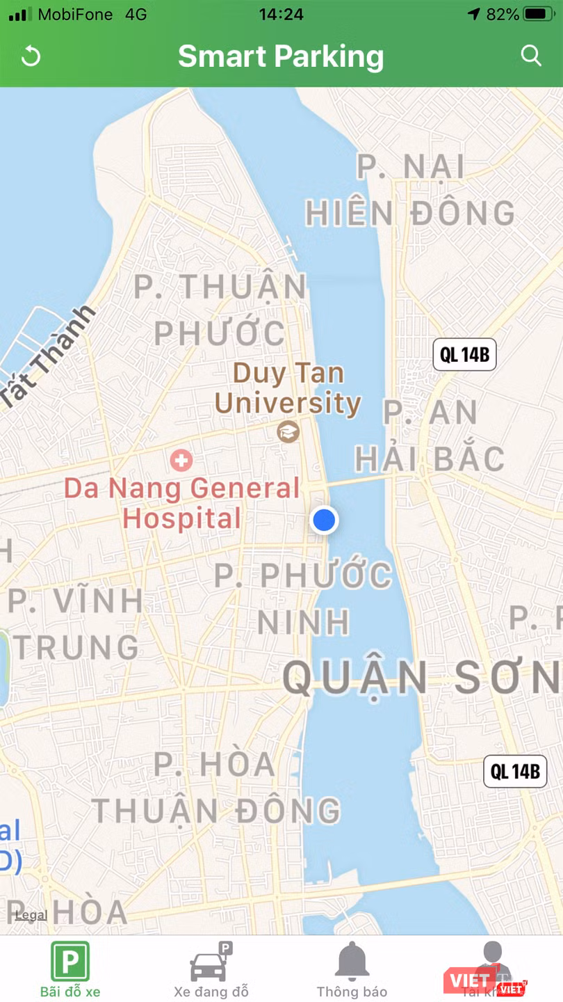 Ứng dụng Smart Parking trên di động đã dừng hoạt động