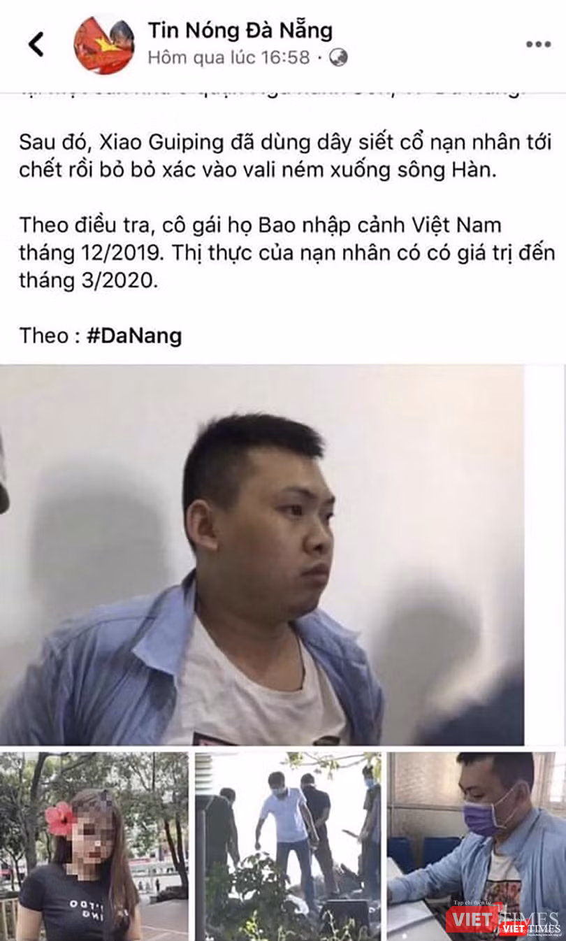 Trang tin đăng sai sự thật về nạn nhân gây bất bình tròn dư luận (Ảnh chụp màn hình do PA83 cung cấp)