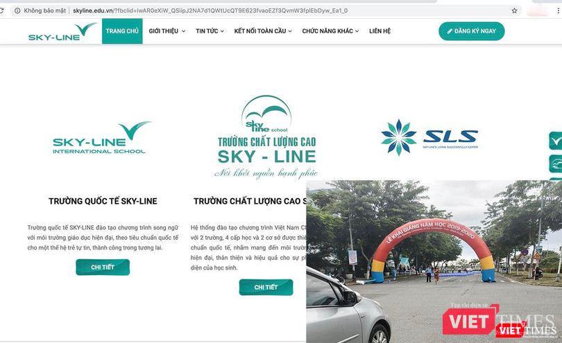 Trường liên cấp Sky-Line với thông tin quảng cáo là trường quốc tế và hành động chặn đường tổ chức khai giảng gây phản cảm Trường liên cấp Sky-Line với thông tin quảng cáo là trường quốc tế và hành động chặn đường tổ chức khai giảng gây phản cảm
