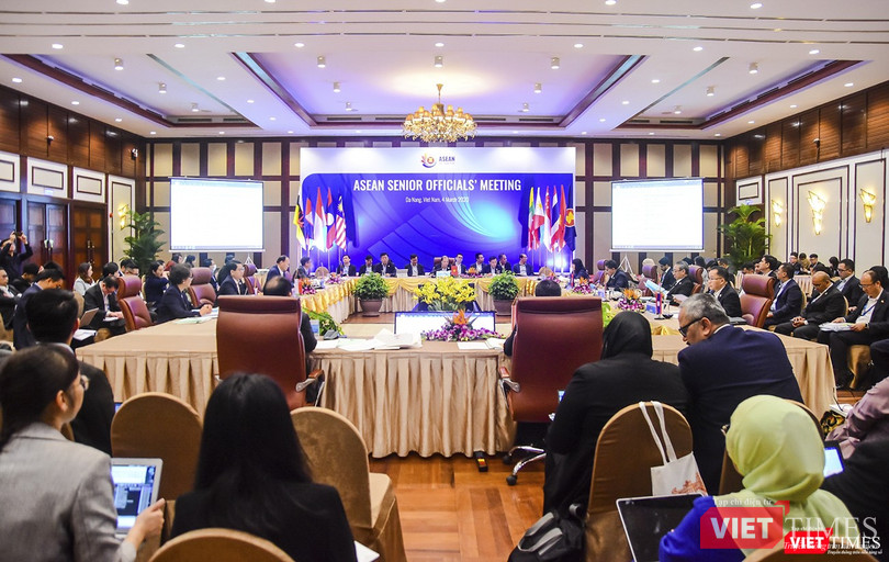 Quang cảnh Hội nghị Quan chức Cao cấp ASEAN (ASEAN SOM) vừa được khai mạc sáng 4/3 tại Cung hội nghị Quốc tế Furama Resort Đà Nẵng