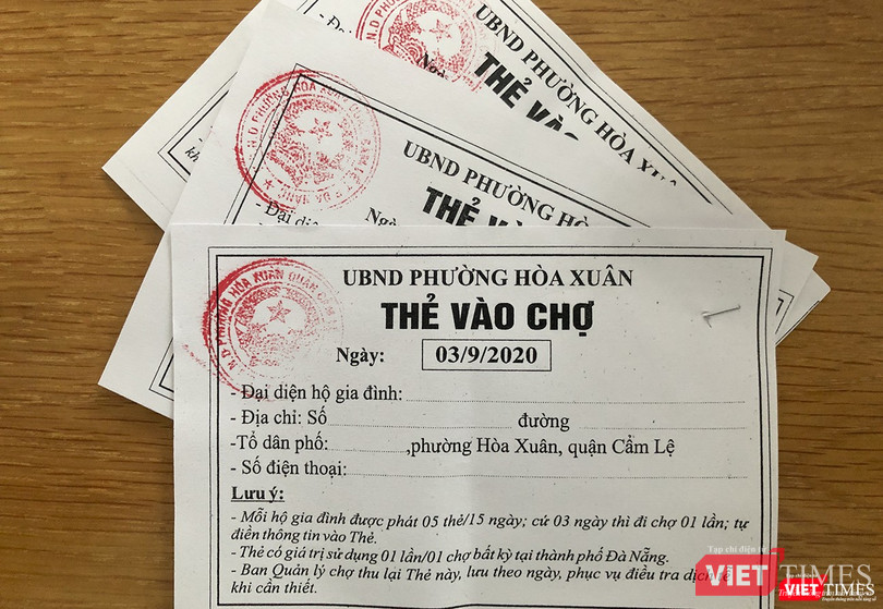 Đà Nẵng ấn định ngày đi chợ cho người dân bằng phiếu nhằm đảm bảo giãn cách xã hội phòng, chống dịch COVID-19