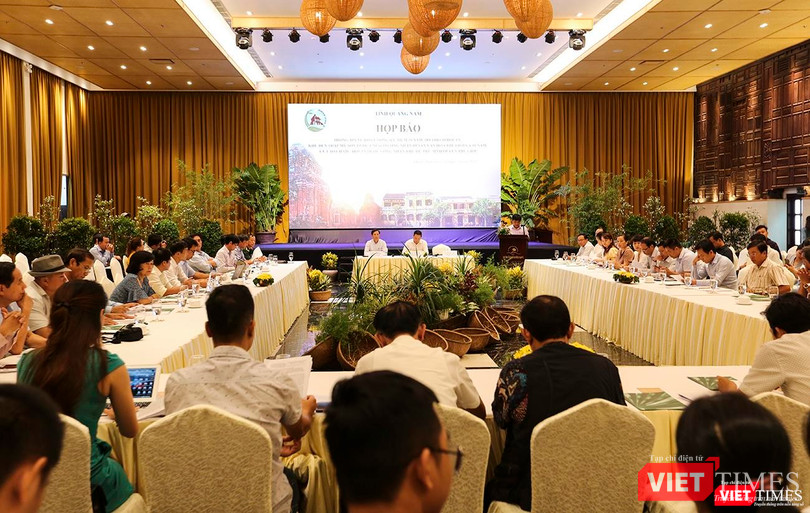 Quang cảnh buổi họp báo chương trình kỷ niệm 20 năm ngày Đô thị cổ Hội An và Khu đền tháp Mỹ Sơn được UNESCO công nhận di sản thế giới và 10 năm Cù Lao Chàm (Hội An) được công nhận khu Dự trữ sinh quyển thế giới diễn ra sáng 21/8 Quang cảnh buổi họp báo chương trình kỷ niệm 20 năm ngày Đô thị cổ Hội An và Khu đền tháp Mỹ Sơn được UNESCO công nhận di sản thế giới và 10 năm Cù Lao Chàm (Hội An) được công nhận khu Dự trữ sinh quyển thế giới diễn ra sáng 21/8