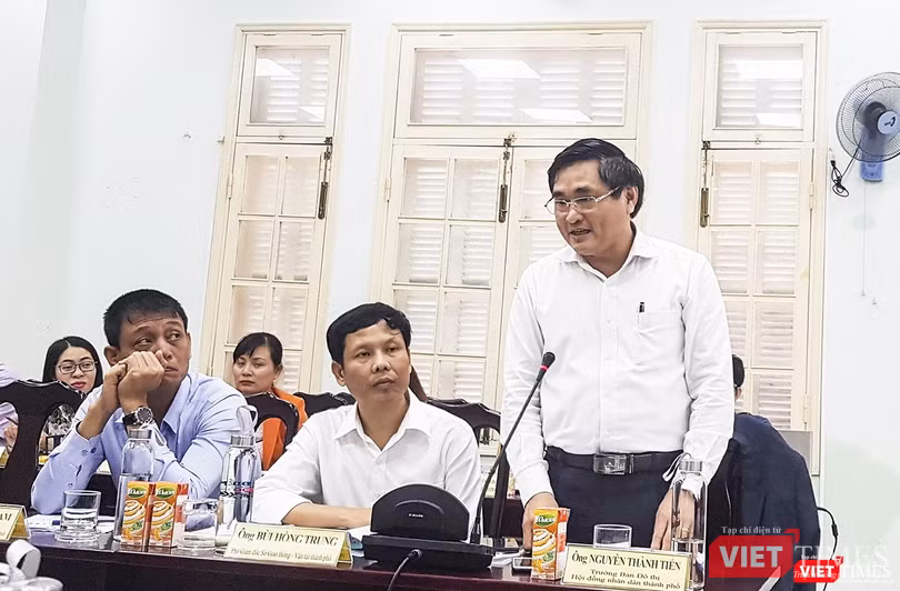 Ông Nguyễn Thành Tiến - Trưởng ban Đô thị HĐND TP Đà Nẵng phát biểu tại buổi lấy ý kiến phản biện Đề án thu phí phương tiện giao thông đi vào trung tâm TP Đà Nẵng