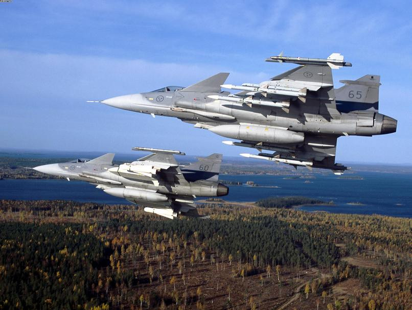 Máy bay chiến đấu JAS-39 Gripen của không quân Thụy Điển. Ảnh: Huanqiu.