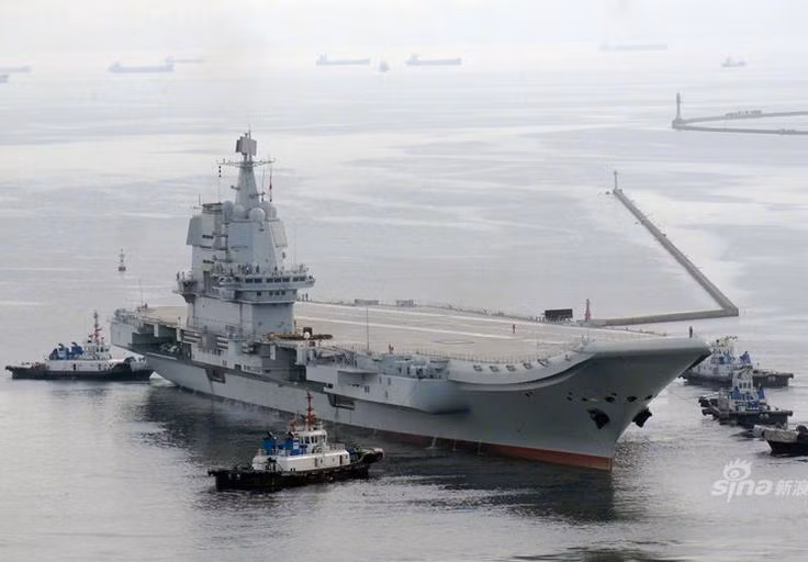 Tàu sân bay Type 001A Trung Quốc chạy thử lần thứ hai. Ảnh: Sina.