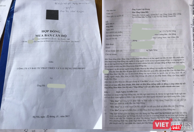 Hợp đồng mua bán căn hộ giữa Công ty Thành Đô và khách hàng Hợp đồng mua bán căn hộ giữa Công ty Thành Đô và khách hàng