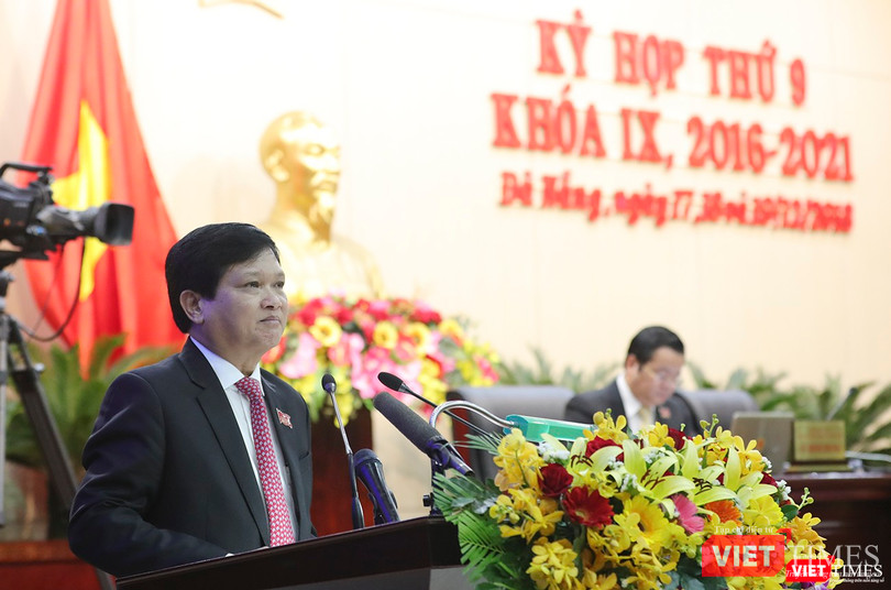 Ông Nguyễn Nho Trung-Chủ tịch HĐND TP Đà Nẵng phát biểu khai mạc kỳ họp