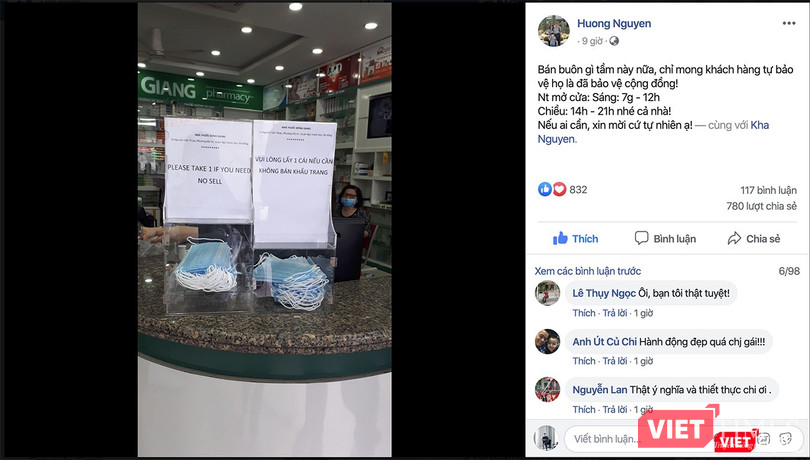 Thông tin tặng khẩu trang miễn phí cho người dân TP Đà Nẵng được lan truyền như một nghĩa cử đẹp của người dân Đà Nẵng Thông tin tặng khẩu trang miễn phí cho người dân TP Đà Nẵng được lan truyền như một nghĩa cử đẹp của người dân Đà Nẵng