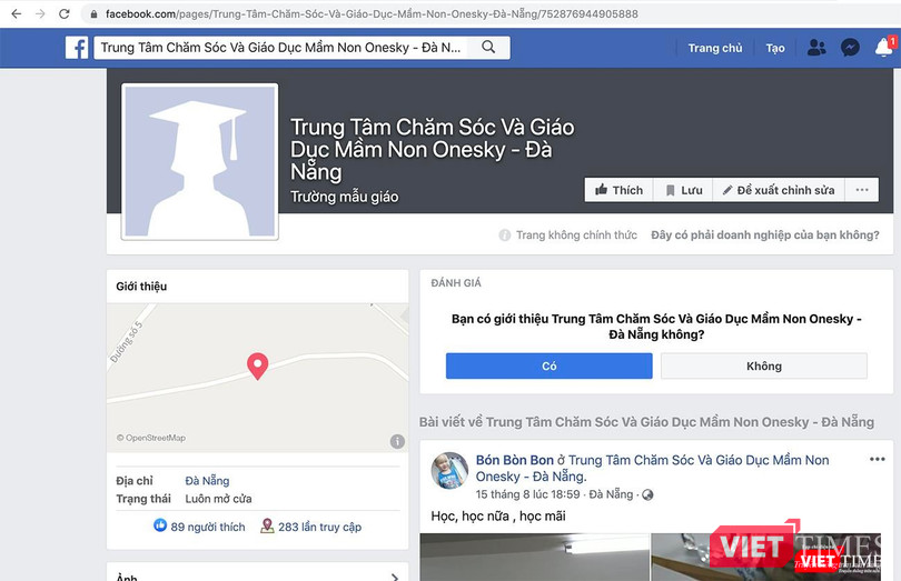 Trung tâm Chăm sóc và giáo dục mầm non OneSky - Đà Nẵng, do Trung Tâm Chăm Sóc Và Giáo Dục Mầm Non Onesky - Đà Nẵng làm chủ sở hữu có vốn đầu tư nước ngoài, là cơ sở đào tạo cho con em chuyên gia và công nhân tại Khu công nghiệp Đà Nẵng