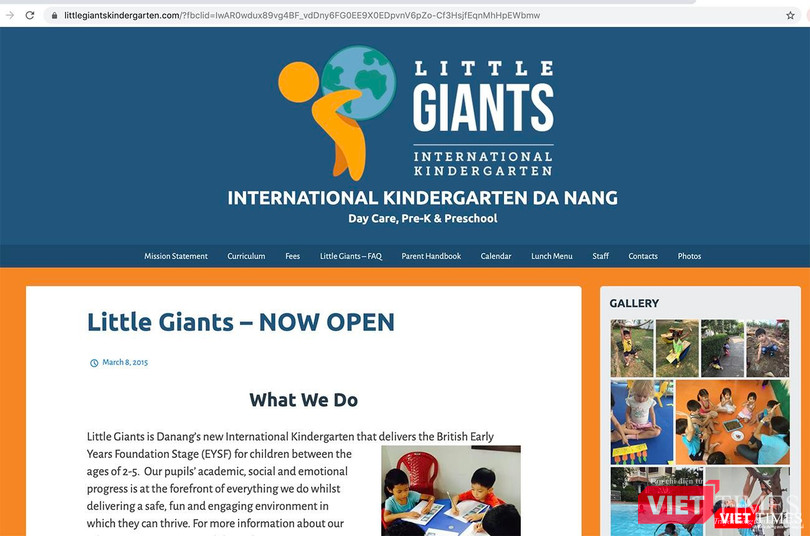 Thông tin quảng cáo về trường trên internet