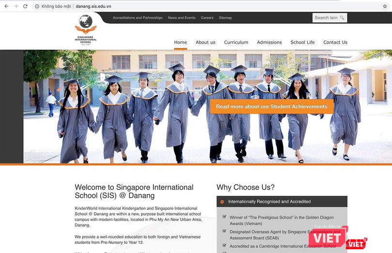 Thông tin trên mạng internet về Trường liên cấp quốc tế Singapore tại Đà Nẵng