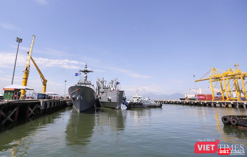 Sáng 7/9, đội tàu Hải quân Hàn Quốc đã cập cảng Tiên Sa