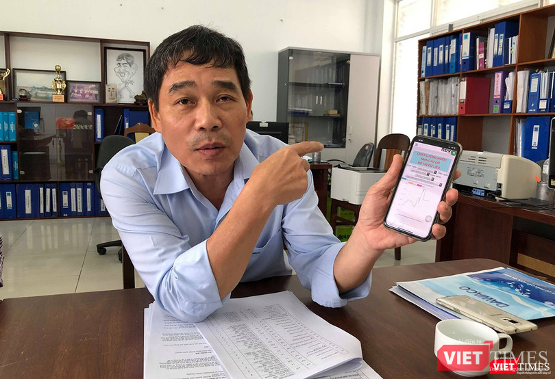 Ông Bùi Thọ Ninh-Trưởng Ban cố vấn Dawaco tại buổi làm việc với VietTimes liên quan đến tình trạng nước sinh hoạt trên địa bàn Đà Nẵng bị cáu bẩn, nhiễm mặn