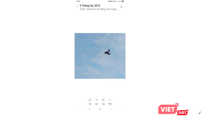 Hình ảnh và thông tin về chiếc MV-22 được ghi lại tại Đà Nẵng (ảnh N.Đ.Đ)