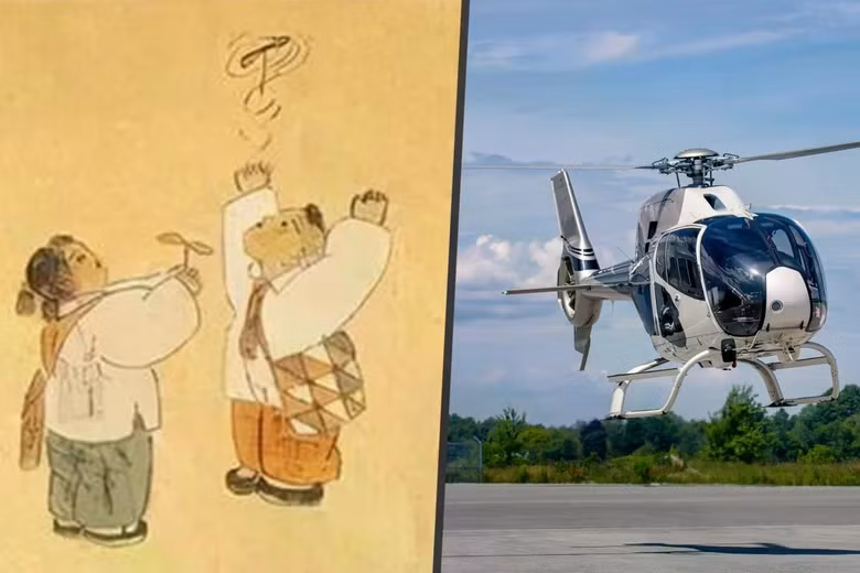 Chong chóng tre là một thiết bị đến từ bộ manga Doraemon nổi tiếng thế giới. Nguồn gốc của nó bắt nguồn từ Trung Quốc cổ đại và được cho là đã ảnh hưởng đến thiết kế máy bay trực thăng hiện đại. Ảnh: SCMP.