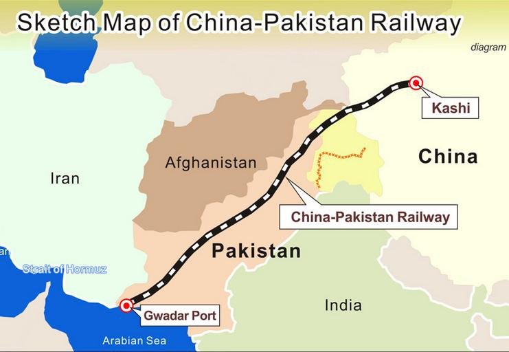 Trung Quốc xây dựng tuyến đường sắt nối đất liền Trung Quốc đi qua lãnh thổ Pakistan đến cảng biển Gwadar ở Ấn Độ Dương. Ảnh: Tân Hoa xã.