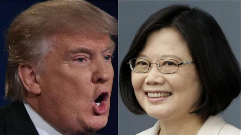 Tân Tổng thống Mỹ Donald Trump và nhà lãnh đạo Đài Loan Thái Anh Văn. Ảnh: South China Morning Post
