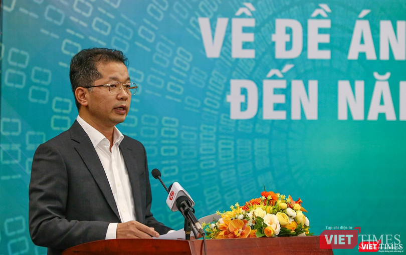 Ông Nguyễn Văn Quảng - Bí thư Thành ủy Đà Nẵng phát biểu tại Hội thảo chuyên gia về Đề án chuyển đổi số TP Đà Nẵng đến năm 2025, định hướng đến năm 2030