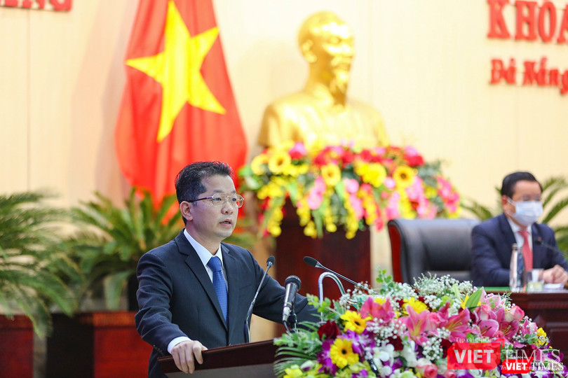 Ông Nguyễn Văn Quảng - Bí thư Thành uỷ Đà Nẵng phát biểu chỉ đạo kỳ họp