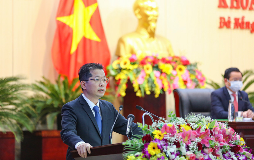 Ông Nguyễn Văn Quảng - Bí thư Thành ủy Đà Nẵng phát biểu tại kỳ họp thứ 16, HĐND TP Đà Nẵng khóa IX, nhiệm kỳ 2016-2021.