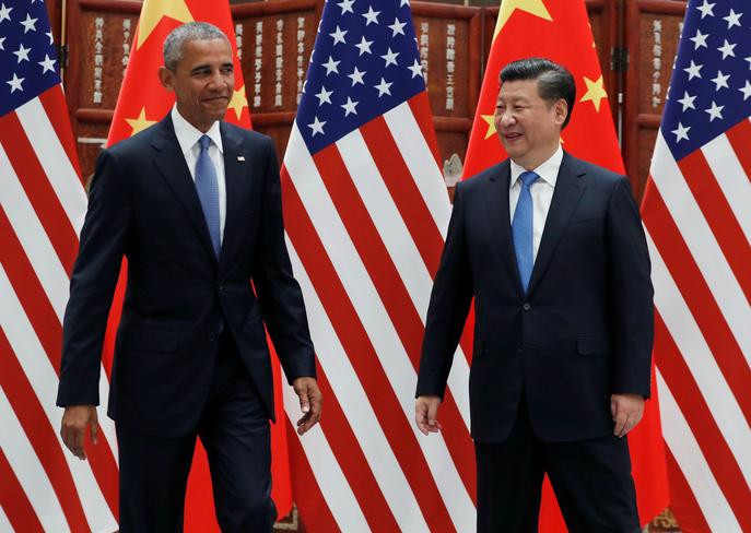 Quan hệ Trung-Mỹ thời gian tới sẽ có nhiều diễn biến khó lường. Trong hình là Tổng thống Mỹ Barack Obama và Chủ tịch Trung Quốc Tập Cận Bình. Ảnh: The Japan Times