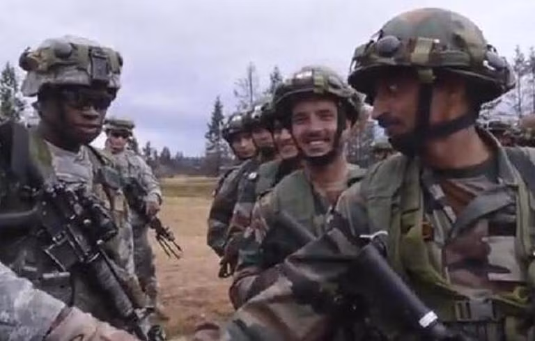 Binh sĩ Mỹ và Ấn Độ trong một cuộc tập trận chung. Ảnh: Cankao